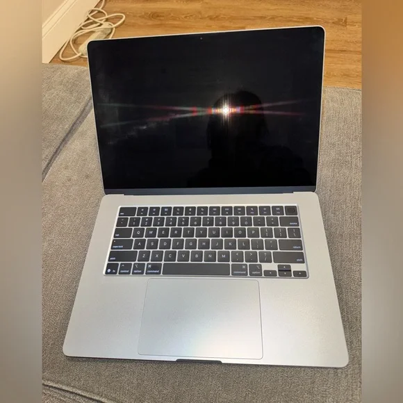 Apple Sky Blue M4 MacBook with Black Logo